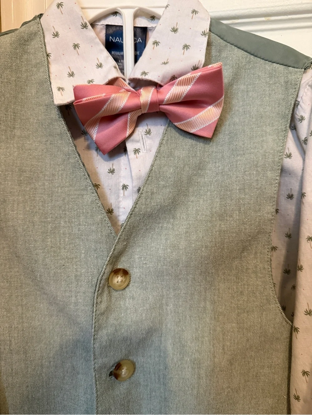 Boys size 7 Nautica sage green formal suit